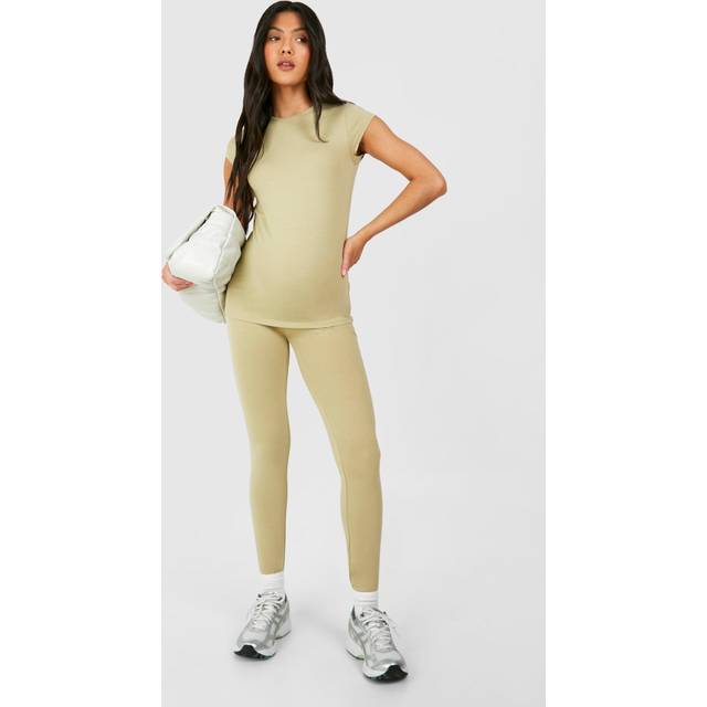 Womens Maternity Soft Touch High Waisted Modal Leggings - Green - 14, Green