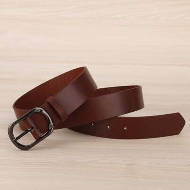SHEIN 1pc Women&#39;s Plus Size Coffee Brown Pu Material Vintage Leisure Pin Buckle Belt Suitable For Daily Use Summer, School Fall, Autumn, Halloween