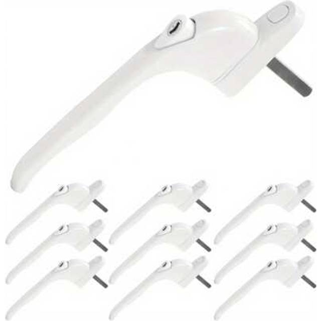 SHEIN 10 X  UPVC Universal Window Handle Inline Locking  Double Glazing White 40mm (Pack Of 10)
