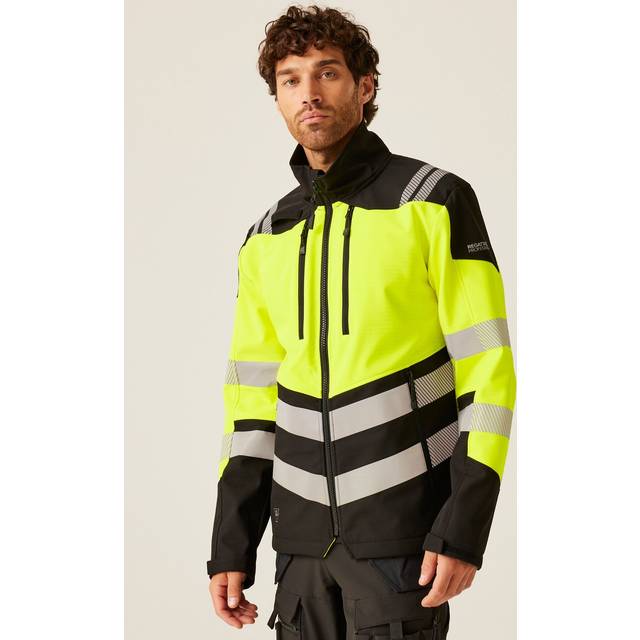 Regatta Regatta Hi Vis X-Pro 3 Layer Softshell Jacket Black/Yellow