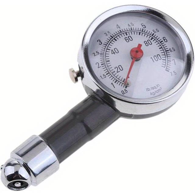 TEMU High-precision Dual Scale (psi & Kg/cm²) Tire Pressure Gauge - Ergonomic Handle, Dial For Accurate Car Tire Inflation - Automotive Tire Pressure Meter, Clear Measurement Tool