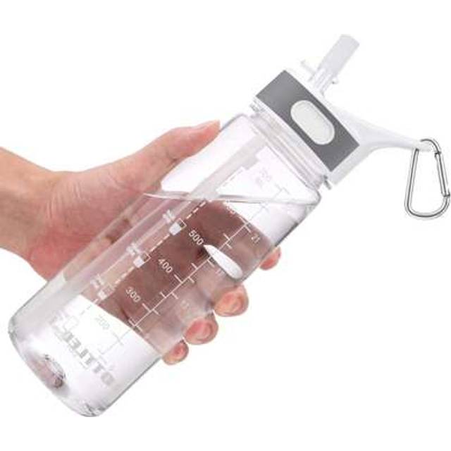 SHEIN Bottled Joy Gallon Water Bottle, 1L Sports Water Bottles With Straw, Motivational Marker Drinking Jug, Tritan Leakproof For Outdoor Activity, School,G