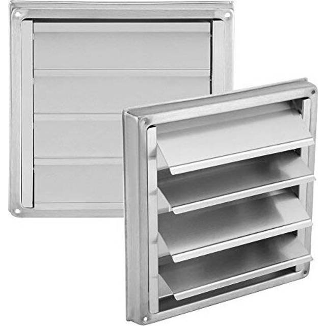 Tumble Dryer External Vent Cover - Extractor Fan External Cover Stainless Steel Wall Air Vent Square Tumble Dryer Extractor Fan Outlet (100mm)