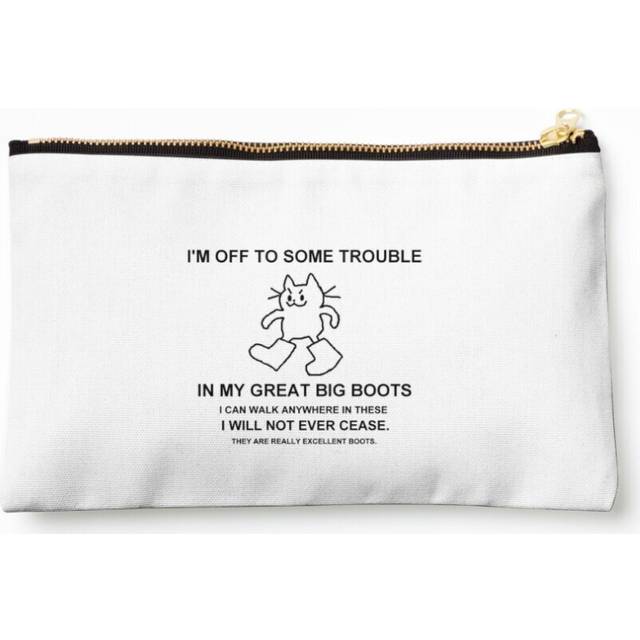Makeup Bag GREAT BIG BOOTS Cosmetic Organizer Tyvek Paper Bags Zipper Pouch