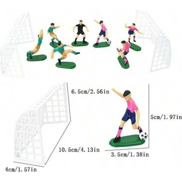 SHEIN 9pcs Football Field Cake Decorations, Football Team Themed Cake Toppers