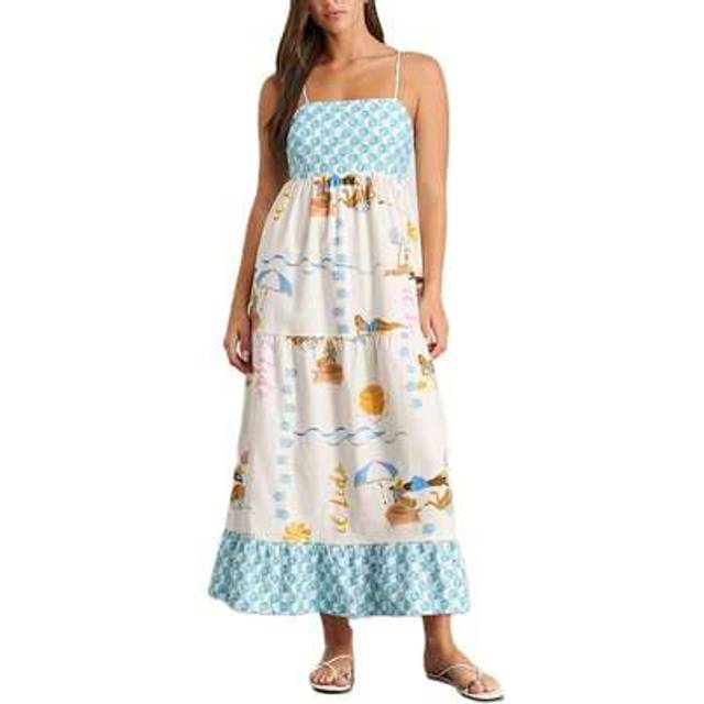 SHEIN Women Y2k Boho Maxi Dress Vintage Tie Floral Sleeveless Flowy Dress Summer Cutout Beach Vacation Going Out Streetwear
