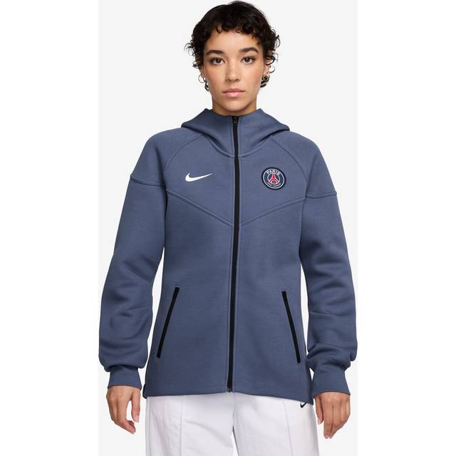 Paris Saint-Germain Tech Windrunner Women's Nike Football Fleece Full-Zip Hoodie - Blue - Cotton/Polyester - L (UK 16&#x2013;18)