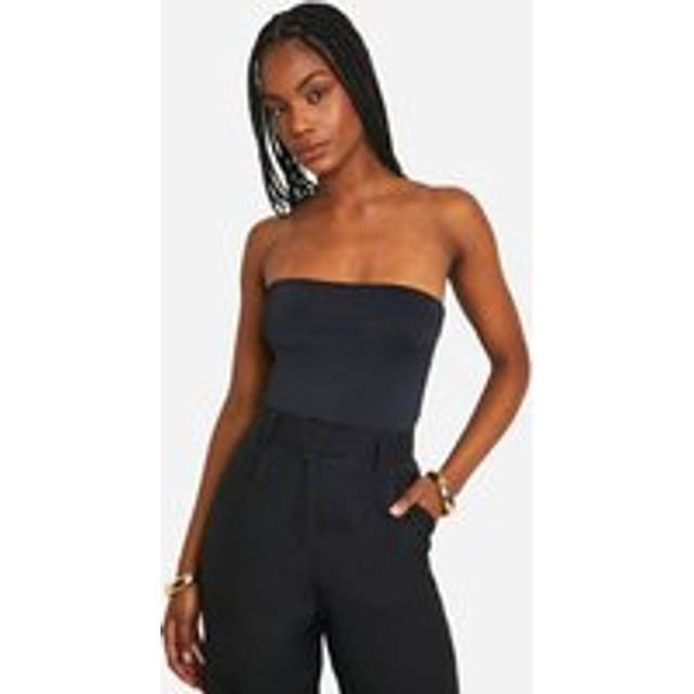 Womens Tall Premium Matt Slinky Bandeau Bodysuit - Black - 8, Black