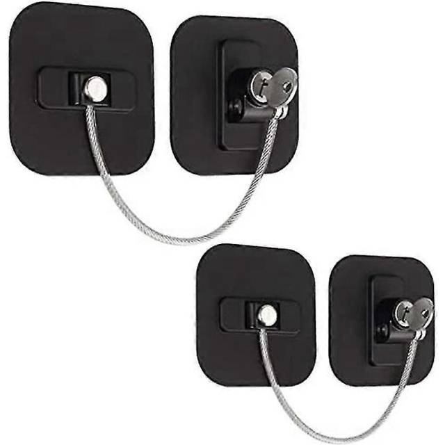 (As show, One size) 2 Pcs Fridge Door Locks With Keys, Freezer Cabinet Locks Childproof Refrigerator Locks Safety Locks-C13