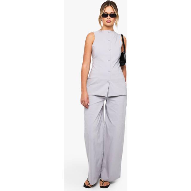 Womens Super Stretch Wide Leg Trousers - Beige - 16, Beige