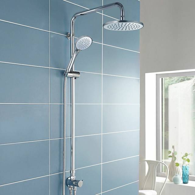 Nes Home - Winstead Multi Function Riser Slide Shower Rail Kit round