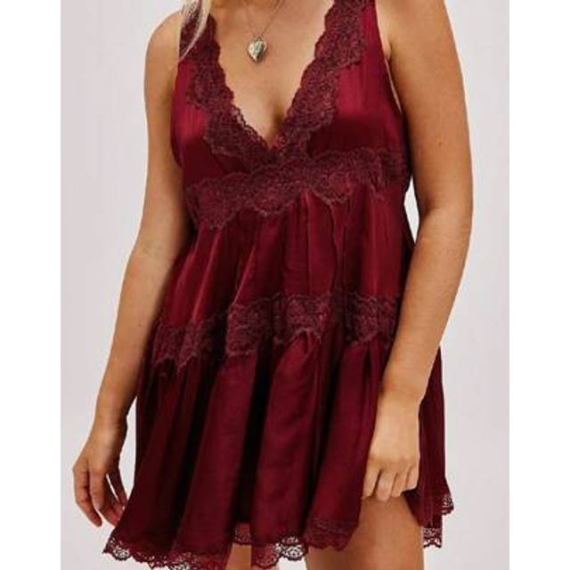 SHEIN Womens Free Slip Lace Mini Dress People FP  Y2k 90s Vintage Aesthetic Summer Teen Girls Flowy Swing Going Out Boho Coquette Drop Waist Figure