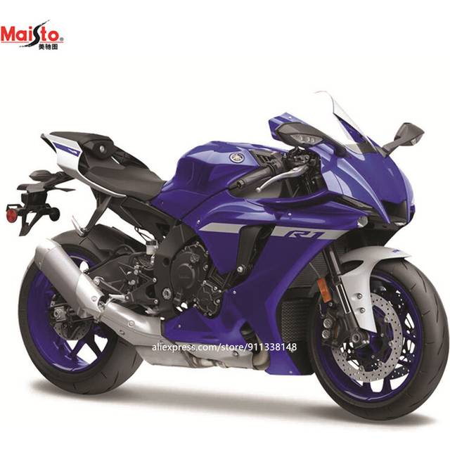 (Blue) Maisto 1:12 2023 Yamaha YZF-R1 motorcycle replicas with authentic details
