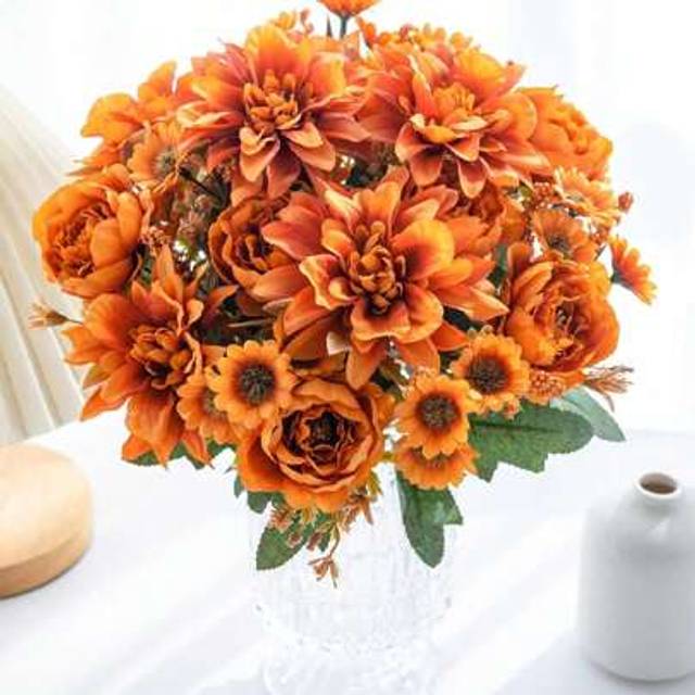 SHEIN 1/3PCS Artificial Flower, 6-Head Hydrangea, Hibiscus Rose Bouquet, Home, Bedroom, Vase, Decoration, Dining And Living Room Decorations, Wedding Decora