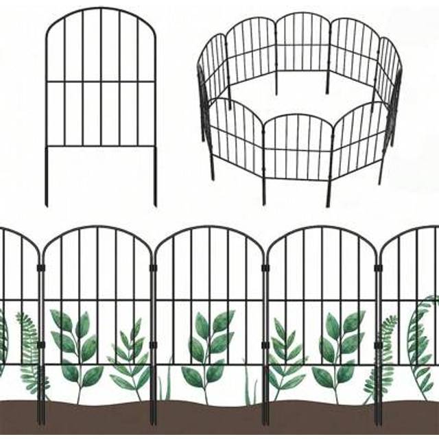 SHEIN 10/6pcs Decorative Metal Garden Fence Panels Pet Fence Yard Border Edging Patio Outdoor 33*60CM