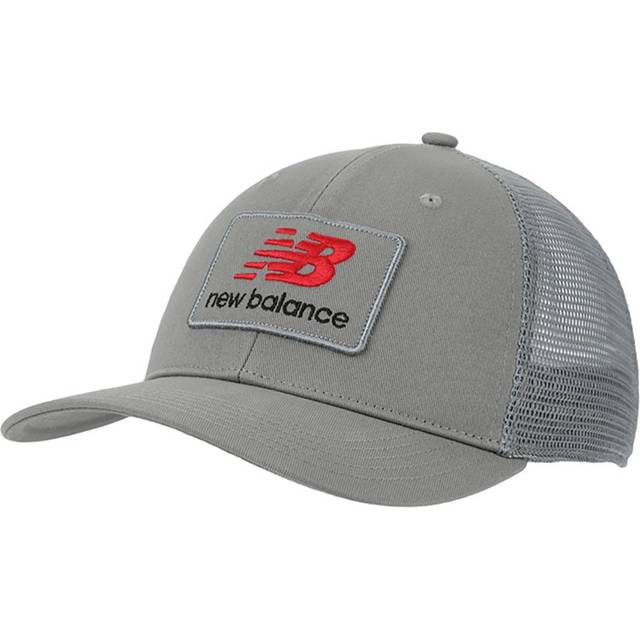 New Balance New Balance Grey Stacked Patch Logo Trucker 100% Cotton Hat