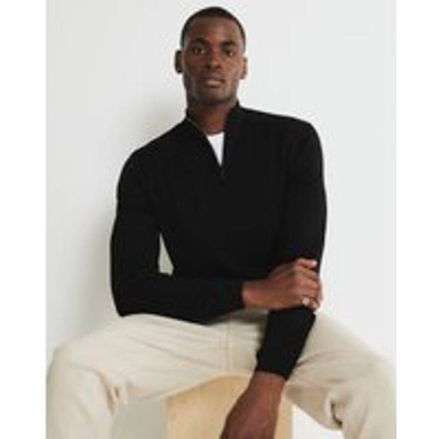 Mens River Island Black Slim Fit Half Zip Jumper - XXL