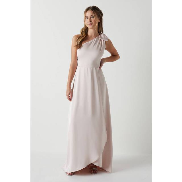Teen Coast One Shoulder Bow Bridesmaid Dress - Blush - 9-10 Years