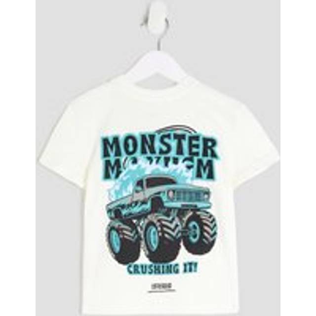 River Island Mini Boys White Monster Truck T-Shirt - 12-18 Mths