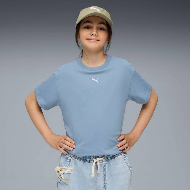 PUMA Essentials Boxy T-Shirt Youth, Cool Blue, size 13-14 Youth (13-14 Youth)