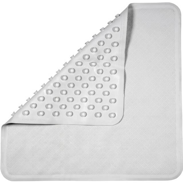 Croydex Rubagrip Square Shower Mat, Bath Mat Non Slip Anti Mould, Natural Rubber, Secure Grip Suction Cups, Anti-Bacterial Hygiene 'n' Clean, Non Slip