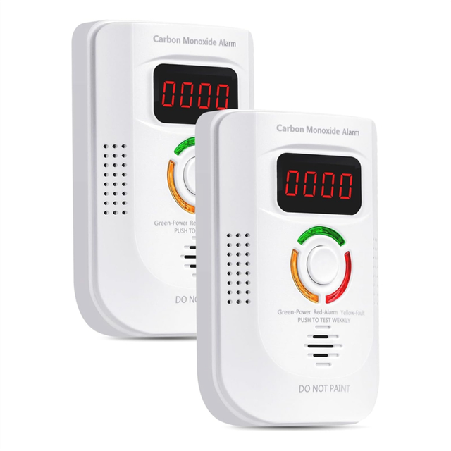 Carbon Monoxide Detector Alarm Photoelectric Sensor US Plug