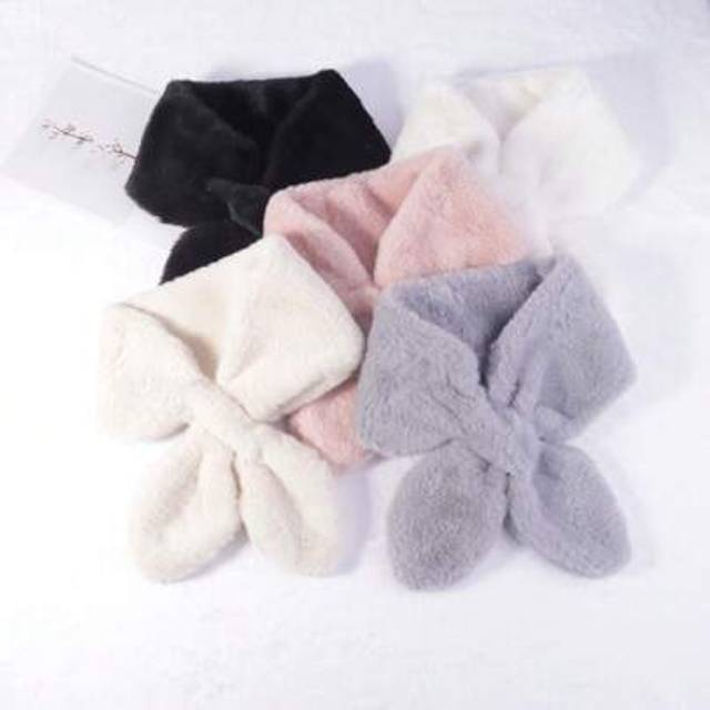 SHEIN 1pc Children Imitation Rabbit Fur Fish Tail Style Scarf Warm Neck Warmer, Suitable For Daily Use