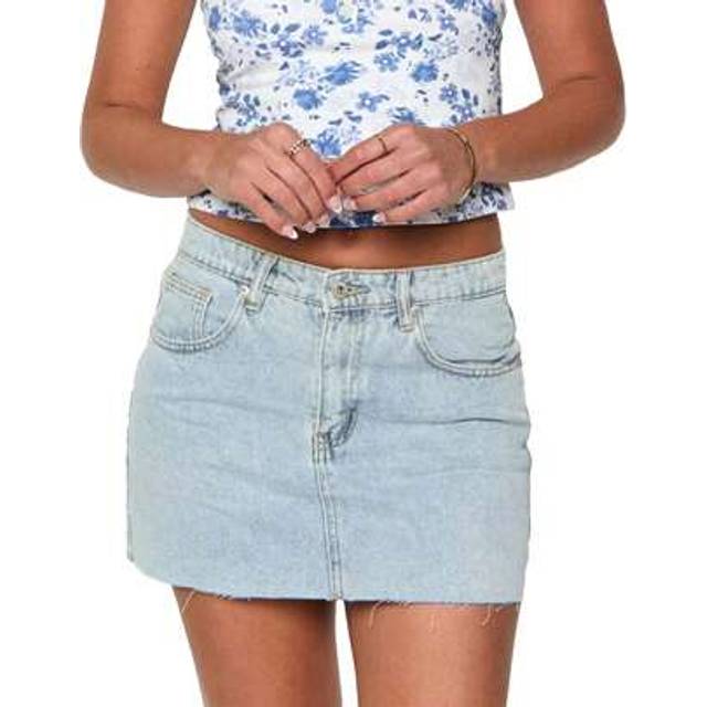 SHEIN Womens Denim Jean Skirt Mini Y2K Low Waisted Casual Cute Skirts With Pockets