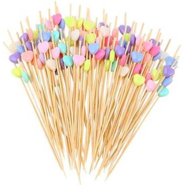 SHEIN 200pcs/100pcs/50pcs/20pcs/5pcs Bamboo Skewers, Suitable For Outdoor BBQ, Picnics, Desserts, Burgers, Cocktails, Parties, Etc.,Kitchen,Christmas Gift,S