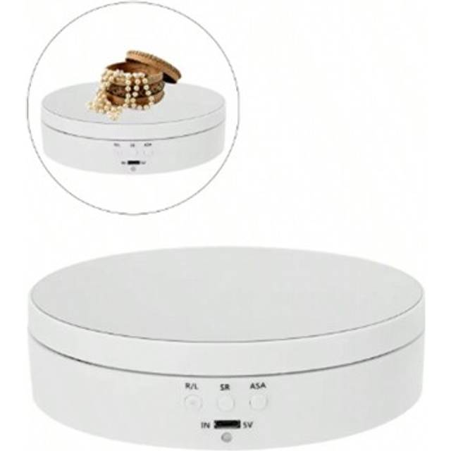 SHEIN Electric 360 Degree Rotating Mirror Display Stand, Jewelry Stand, USB Powered, Adjustable 3-Speed Rotation, Suitable For Photography Of Jewelry, Acces