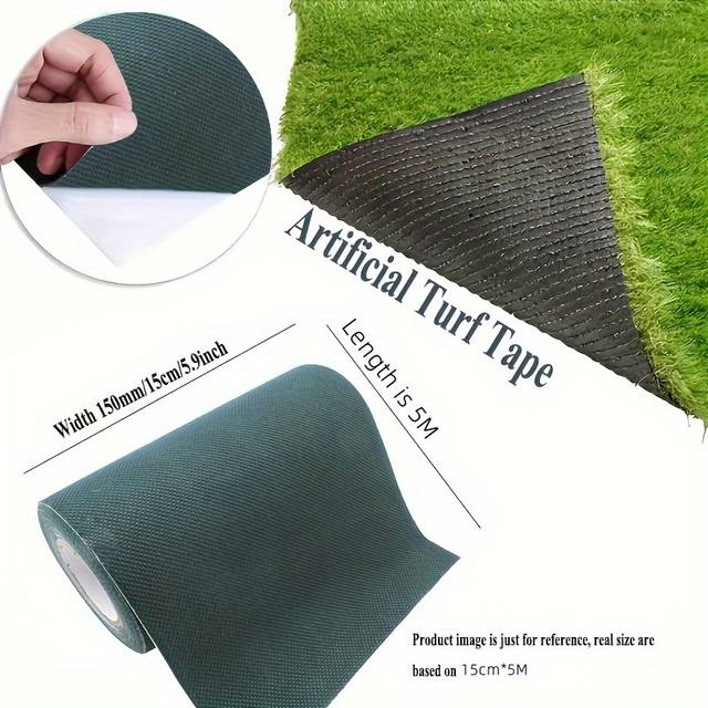 TEMU 6 Rolls Of Double-sided Artificial Grass Tape, Self-adhesive Artificial Grass Seam Tape, 5.9 In Concrete Indoor Outdoor Carpet Tape, Connecting And Fixing Artificial , Synthetic Grass Carpet