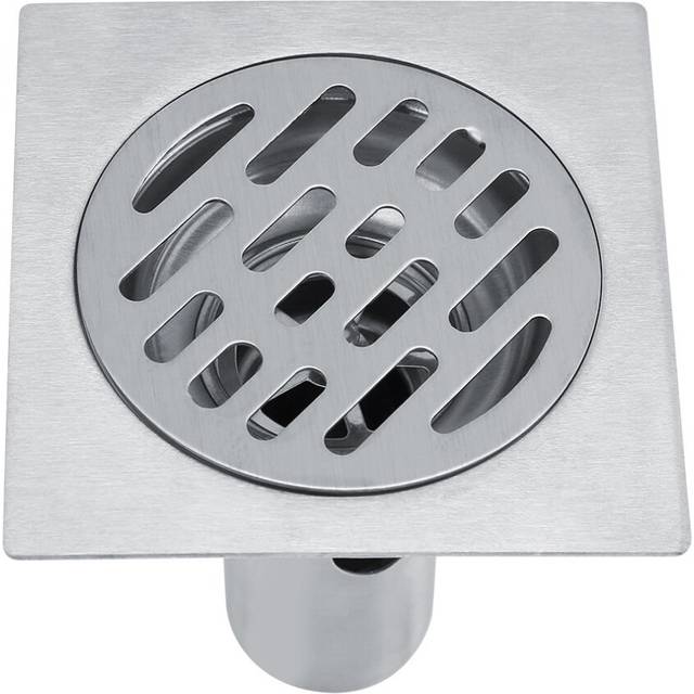 304 Stainless Steel 4 Inch Square Anti Odor Shower Floor Drain with Removable Strainer