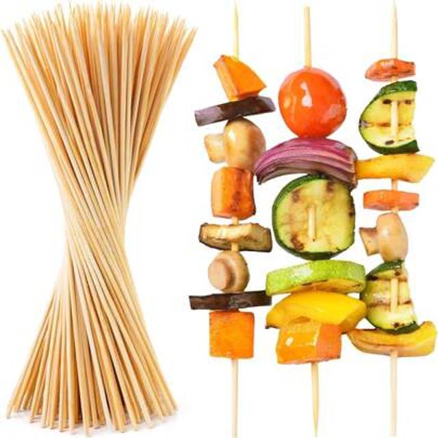SHEIN 100/80/50/20pcs Bamboo Skewers With Semi-Sharp Polished Design, Soft Texture. Suitable For Kitchen, Camping, Picnic, BBQ Party, Wedding, Family Gather
