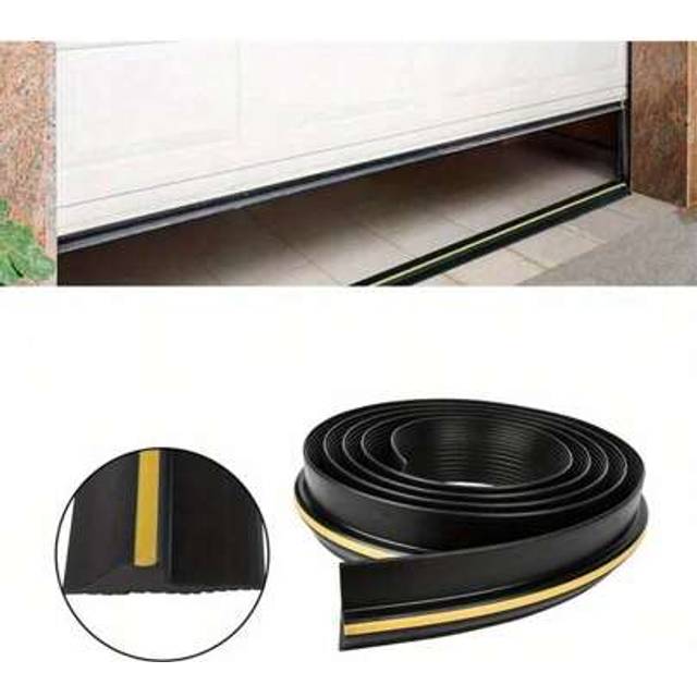 SHEIN Garage Door Seal 9FT Floor Rubber Threshold Heavy Duty Rubber Draught Excluder Weatherproof Weather Stripping For Keeping Garages