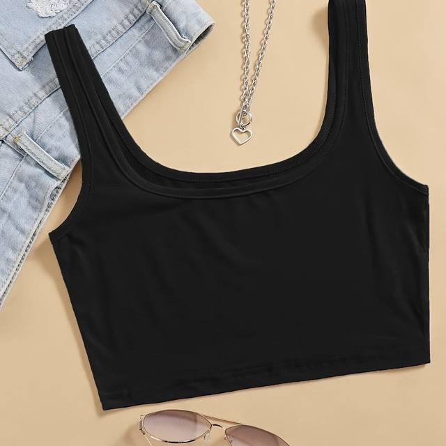 TEMU Solid Tank Top, Sleeveless Running Yoga Vest Top, Women's Activewear