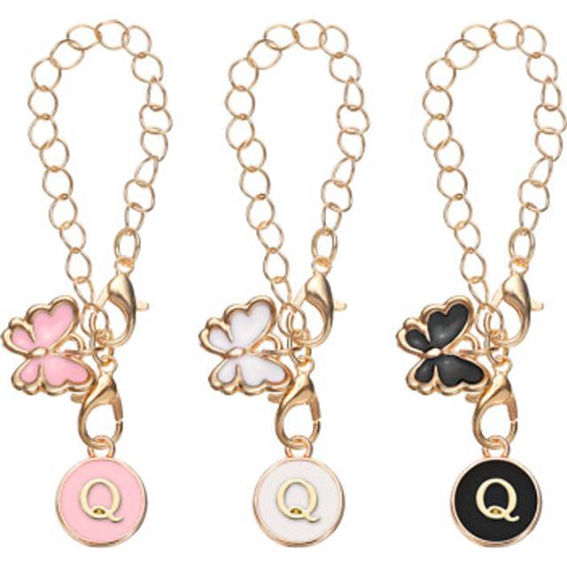 3 Pcs Heart Shape Butterfly Q Letter Charm Accessories For Tumblers, 3 Colors