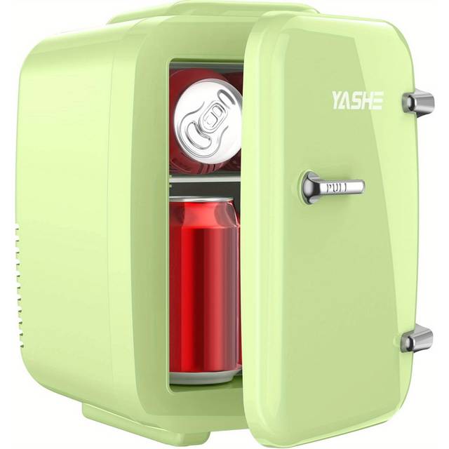 TEMU Yashe Mini Fridge For Bedroom, 4 Liter/ 6 Cans Small Fridge, Ac/ Thermoelectric Cooler And Warmer Mini Fridge For Drink Office Dorm Car, Green