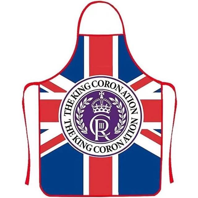 (C) Kitchen Aprons Front Pocket Union Jack Coronation Baking Apron Cooking Cover
