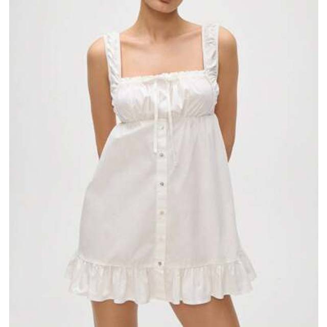 SHEIN Women Sleeveless Mini Dress Summer Casual Square Neck Tie-Up Front Short Tank Dress Flowy A-Line Dress For Women 2025