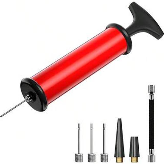 SHEIN Portable Air Pump, Ball Pump Inflator Kit With Needle, Nozzle, And Extension Hose Suitable For Football, Basketball, Volleyball, Water Polo, Rugby, Ex