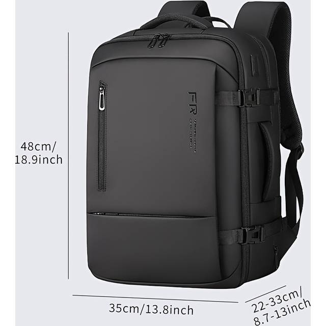 TEMU Fenruien Men's Backpack Lightweight Short Business Trips Large Capacity Backpack With Usb Convenient Charging Travel Luggage 17.3-inch Computer Schoolbag
