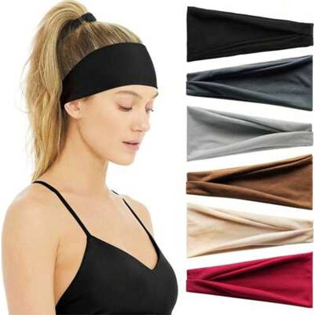 SHEIN 1pc Solid Color Sports Yoga Headband, Sweat Absorbent Elastic Hairband For Running, Fitness, Unisex
