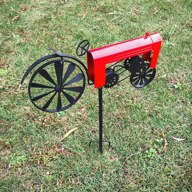 TEMU Metal Iron Art Tractor Outdoor Garden Lawn , Metal Tractor Windmill Decoration