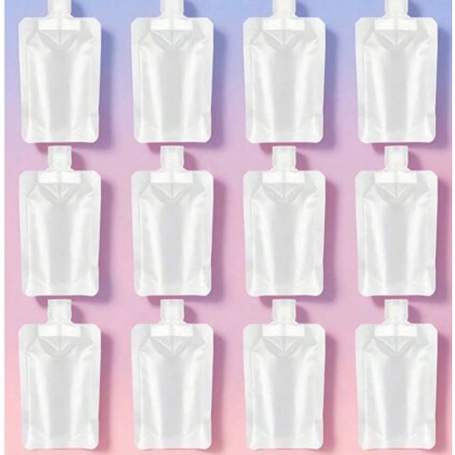 SHEIN 3/6/9/12 Pieces Travel Size Refillable Pouch For Toiletries Bulk 30ml/50ml/100ml, TSA Approved Squeeze Empty Stand Up Pouches For Liquids Lotion Shamp