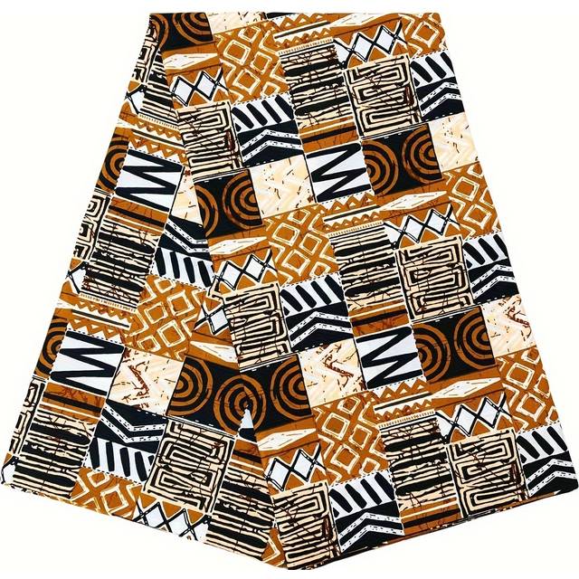 TEMU 6yards/216 Inch African Ethnic Batik Printing Fabric Double-sided Geometric Printed Fabric African Ethnic Costume Fabric Handicraft Diy Fabric Dress Fabric Multicolor Optional