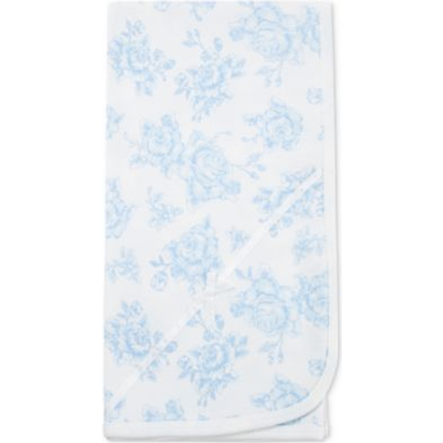Little Me Baby Girls White & Blue Roses Cotton Blanket (71Cm)
