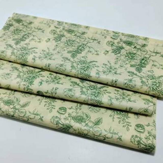 SHEIN 10/50pcs Retro Green Rose Flower Pattern Yellow Thin Paper, Suitable For DIY Crafts, Party Gift Wrapping, Bouquet Wrapping, Shoes & Clothes Packaging,