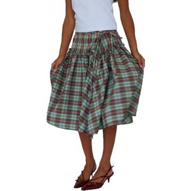 SHEIN Women&#39;s Bohemian Maxi Skirt Flowy High Waisted A-Line Skirt Summer Pleated Skirt