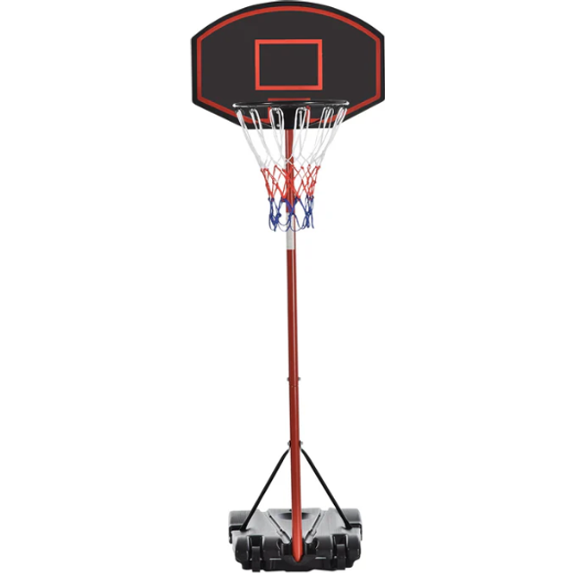 HOMCOM 200-250cm Adjustable Basketball Hoop Backboard  w/ Wheels For Kids