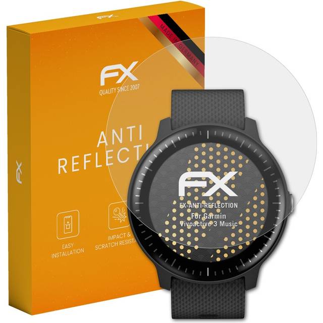 Atfolix 3x Screen Protection Film For Garmin Vivoactive 3 Music Matt&shockproof